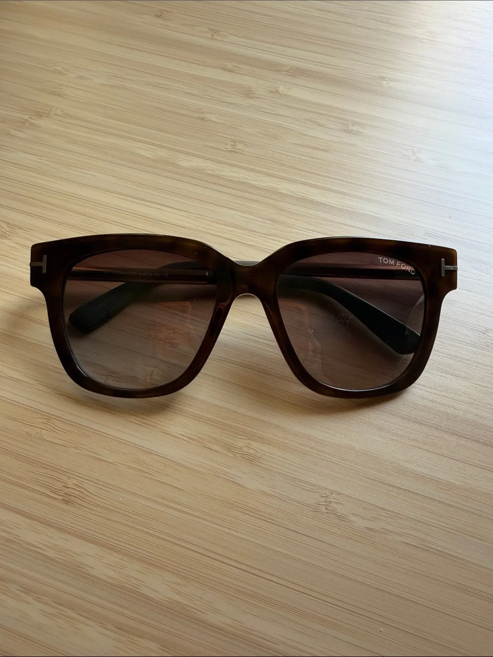 Tom Ford Tracy TF436-F 56K Oversized Brown Gradient Sunglasses + Case